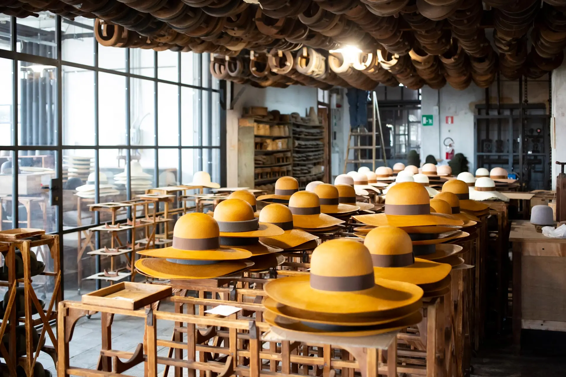 Straw hats in production