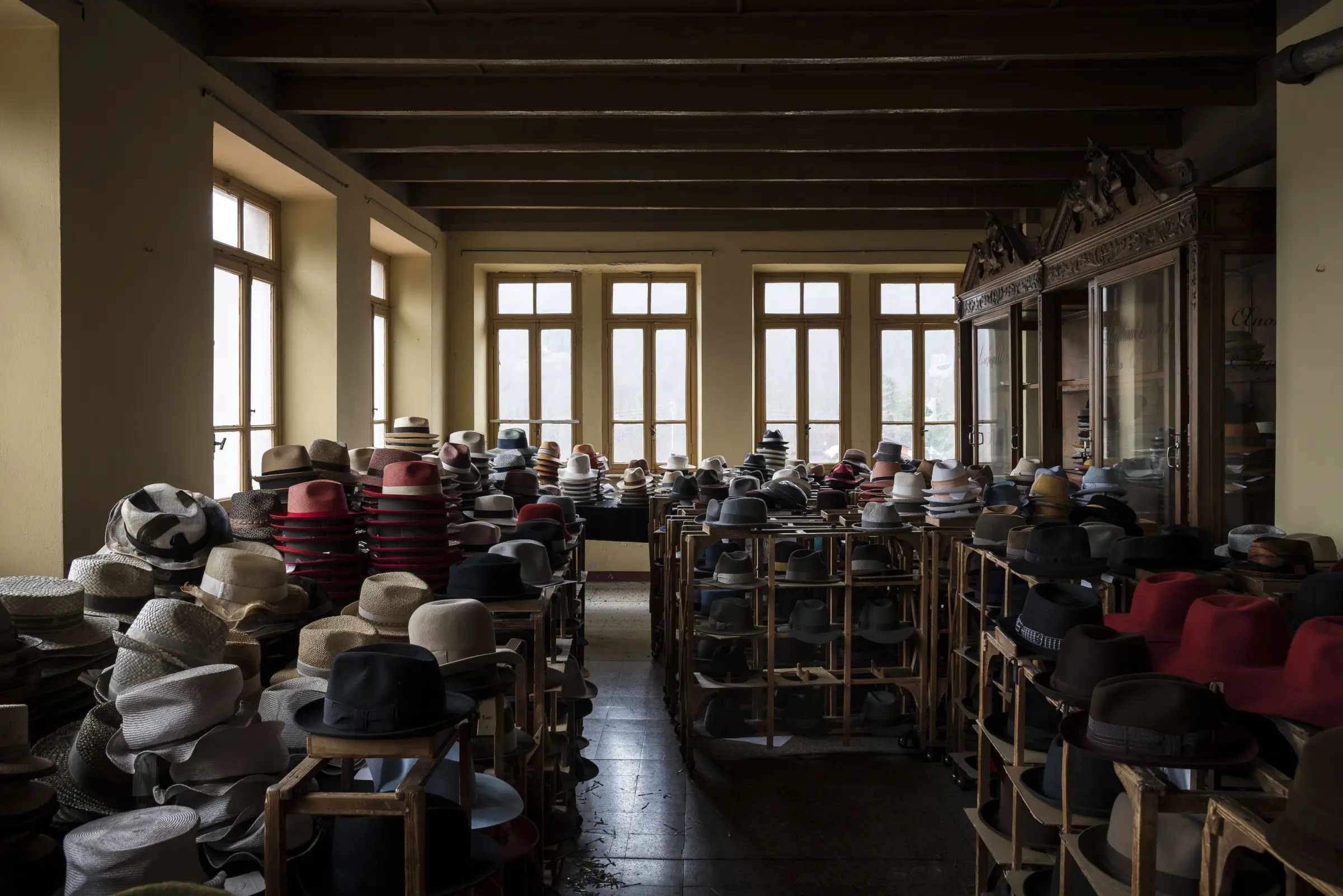 The room of finished hats