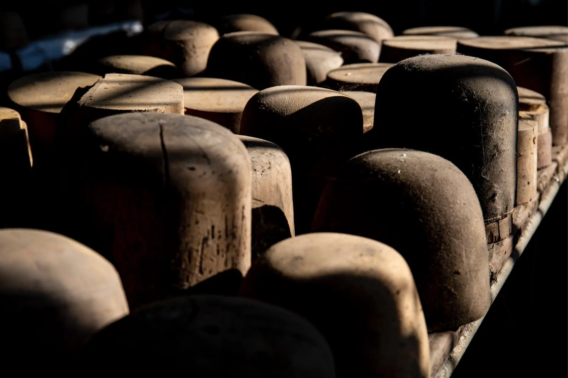 Wooden hat blocks from the archive